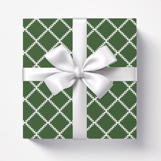 Palm leaf dark green trellis wrapping paper