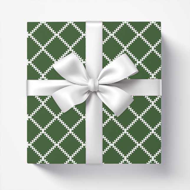 Palm leaf dark green trellis wrapping paper (Creator Uploaded)