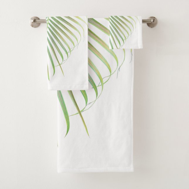 Palm Leaf Delicado #1 #tropical #wall #art  Bath Towel Set (Insitu)