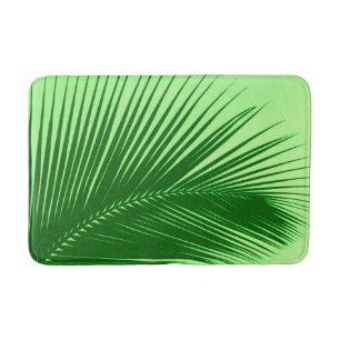 Palm leaf - emerald and lime green bath mat