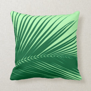 Palm leaf - emerald and lime green cushion