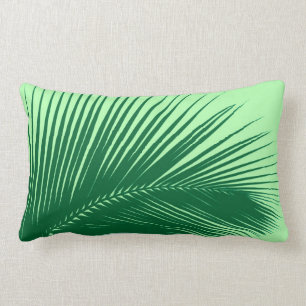 Palm leaf - emerald and lime green lumbar cushion