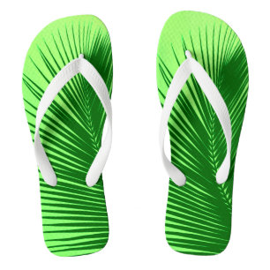 Palm leaf - emerald and lime green thongs