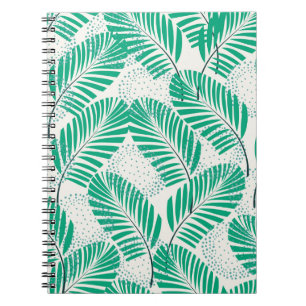 Palm Leaf Floral: White Vintage Notebook