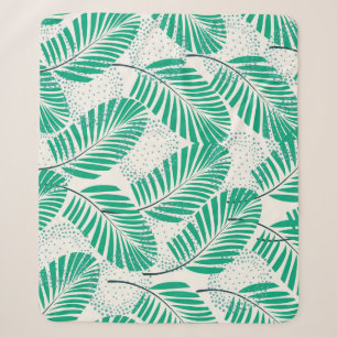 Palm Leaf Floral: White Vintage Sherpa Blanket