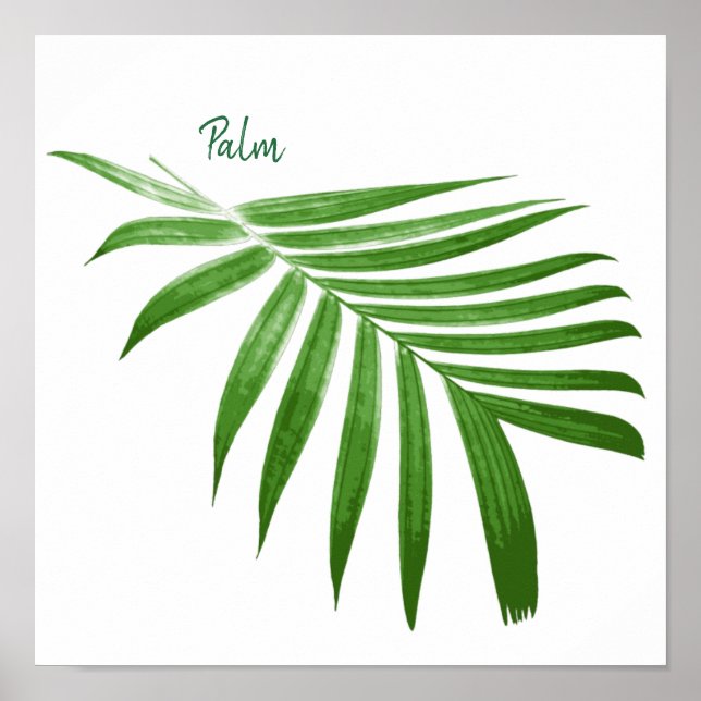 Palm Leaf Frond Botanical Design Poster (Front)