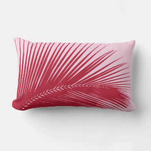 Palm leaf - fuchsia pink lumbar cushion
