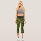 Palm Leaf Green High Waisted Capris