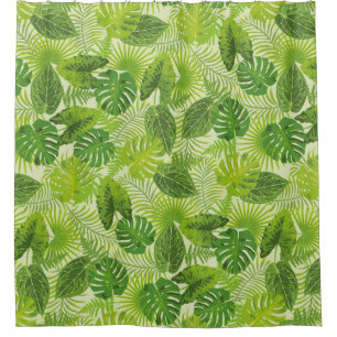 Palm Leaf Green Shower Curtain