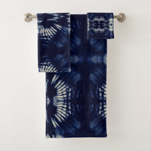 Palm Leaf in Delft Blue      Bath Towel Set