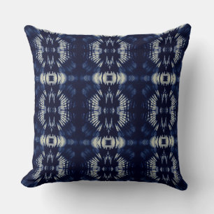 Palm Leaf in Delft Blue Cushion
