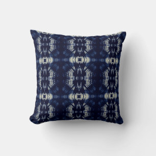 Palm Leaf in Delft Blue Cushion