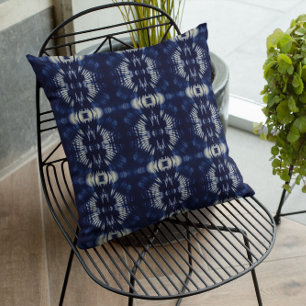 Palm Leaf in Delft Blue Cushion