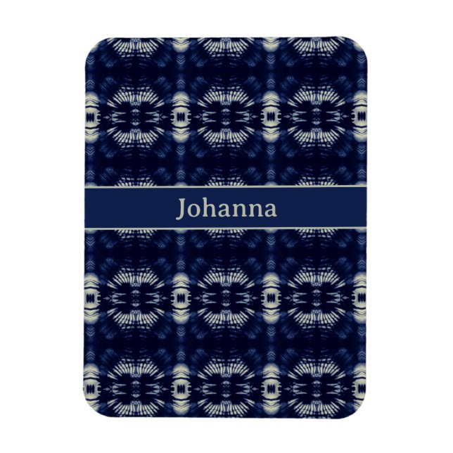 Palm Leaf in Delft Blue, customisable  Magnet (Vertical)