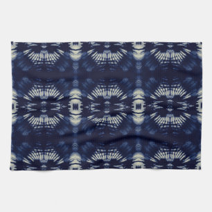 Palm Leaf in Delft Blue   Modern Botanical Tea Towel