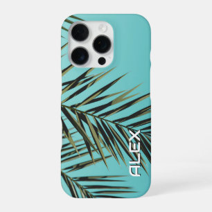 Palm Leaf iPhone Case – Minimal Tropical Blue Sky