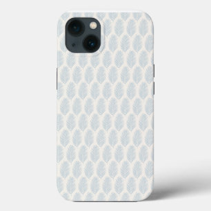 Palm Leaf Light Blue And Cream iPhone 13 Case