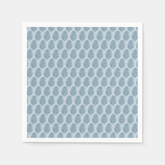 Palm Leaf Light Blue Napkin (Front)