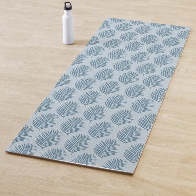 Palm Leaf Light Blue Yoga Mat (In Situ)