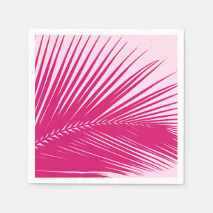 Palm leaf - magenta pink napkin