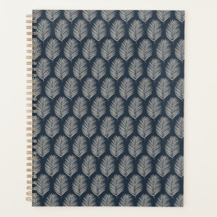 Palm Leaf Navy Blue And Cream Planner