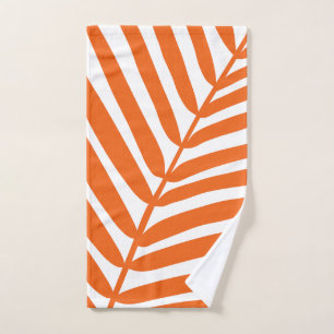 Palm Leaf Orange Bath Towel Set