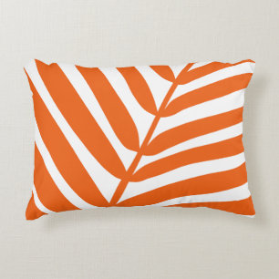 Palm Leaf Orange Decorative Cushion
