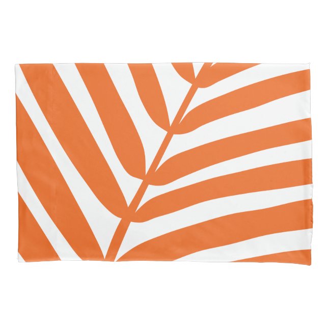 Palm Leaf Orange Pillowcase (Front)