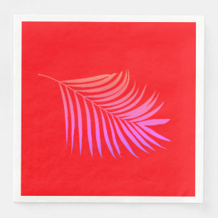 Palm Leaf Orange Pink Birthday Graduation Wedding Napkin