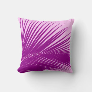 Palm leaf - orchid and purple cushion