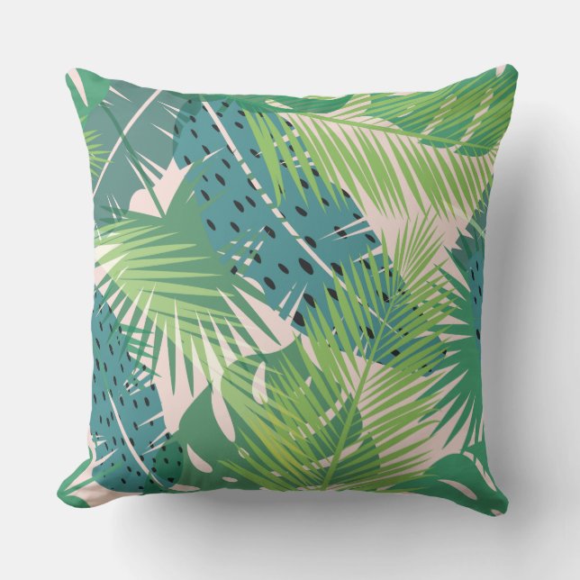 Palm Leaf Pattern throw pillows (Front)