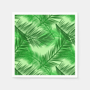 Palm Leaf Print, Emerald and Light Lime Green  Napkin