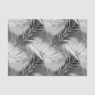 Palm Leaf Print, Grey / Grey, Black and White Tissue Paper