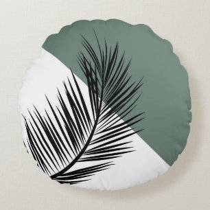 Palm leaf round cushion