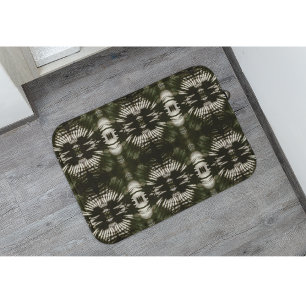 Palm Leaf Shadow Pattern in Army Green    Bath Mat