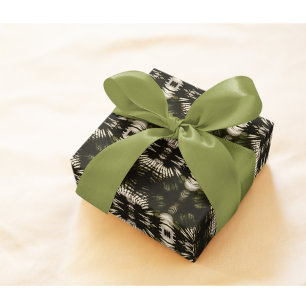 Palm Leaf Shadow Pattern in Army Green Wrapping Paper