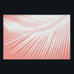 Palm Leaf Silhouette, White on on Coral Pink Faux Canvas Print<br><div class="desc">Faux wrapped canvas in a tropical palm leaf silhouette in white against a light coral pink background</div>