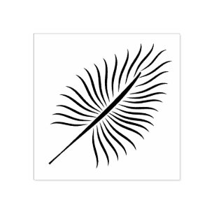 Palm leaf stamp, tropical leaf rubber stamp