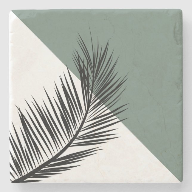 Palm leaf stone coaster (Front)
