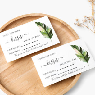 Palm Leaf Tropic How Many Kisses Shower Game Card