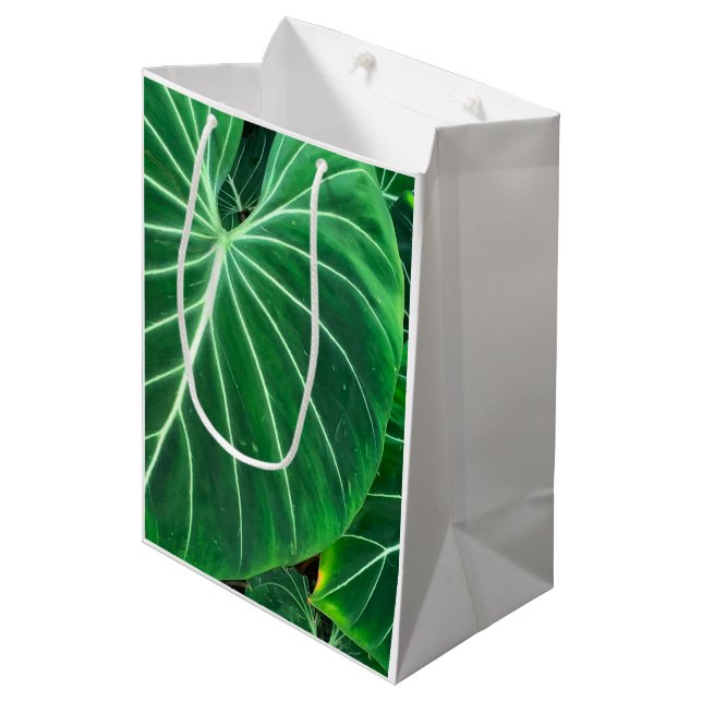 Palm Leaf tropical foliage jungle foliage  Medium Gift Bag (Front Angled)