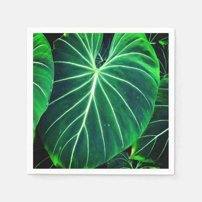 Palm Leaf tropical foliage jungle foliage  Napkin (Front)