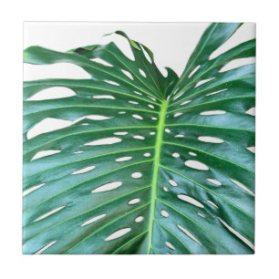 Palm Leaf, tropical foliage, jungle rainforest  Ceramic Tile