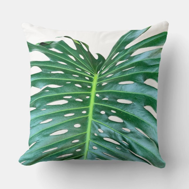Palm Leaf, tropical foliage, jungle rainforest  Cushion (Front)