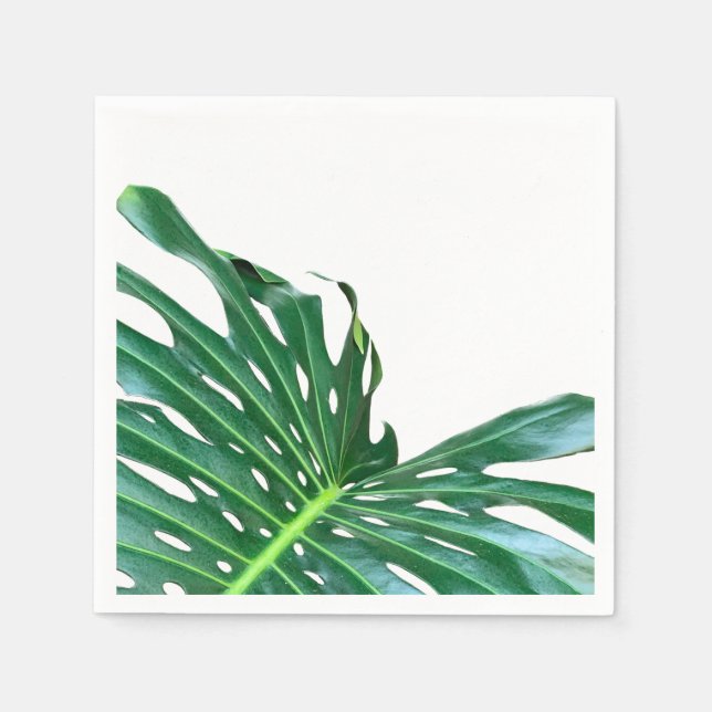 Palm Leaf, tropical foliage, jungle rainforest  Napkin (Front)