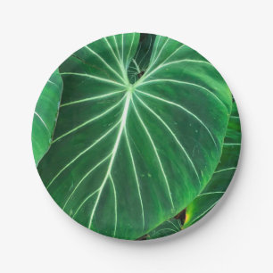Palm Leaf, tropical foliage, jungle rainforest  Paper Plate
