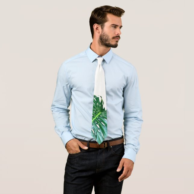 Palm Leaf, tropical foliage, jungle rainforest  Tie (In Situ)