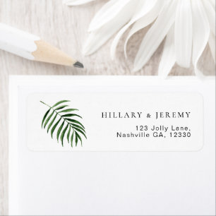 Palm Leaf Tropical Wedding Return Address Label