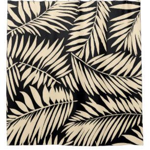 Palm Leaf Vintage: Seamless Pattern Shower Curtain