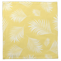 Palm Leaf White Yellow Tropical Pattern